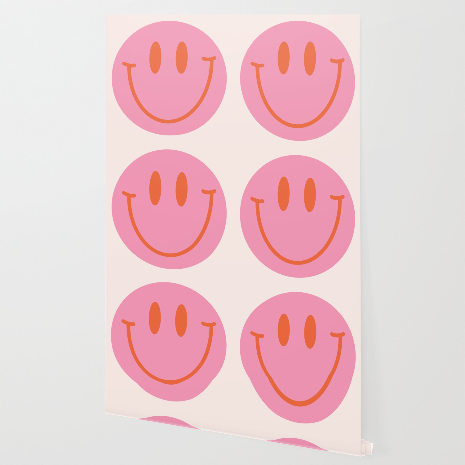 Pink and Orange Smiley Face Wallpaper