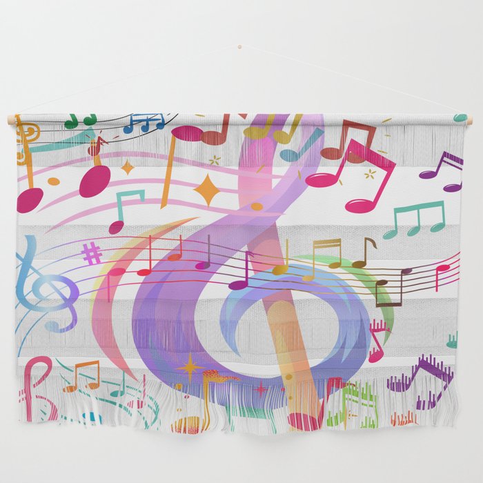 Colorful Music Notes  Wall Hanging