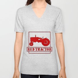Red Tractor V Neck T Shirt