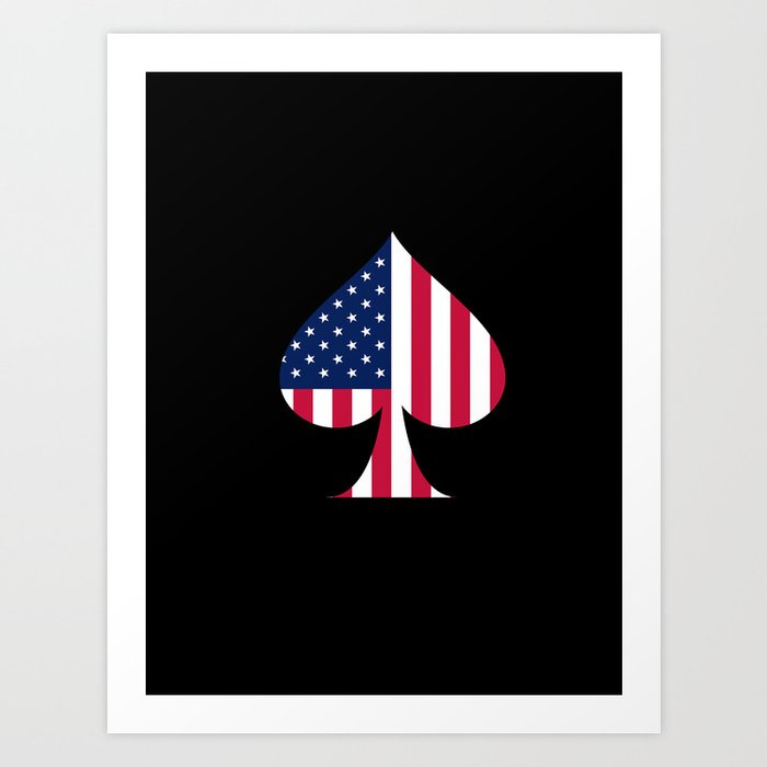 Usa American Flag Spade Military Patriotic World War 2 Art Print By Creativewearhouse