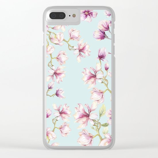 Delicate Magnolia Clear iPhone Case