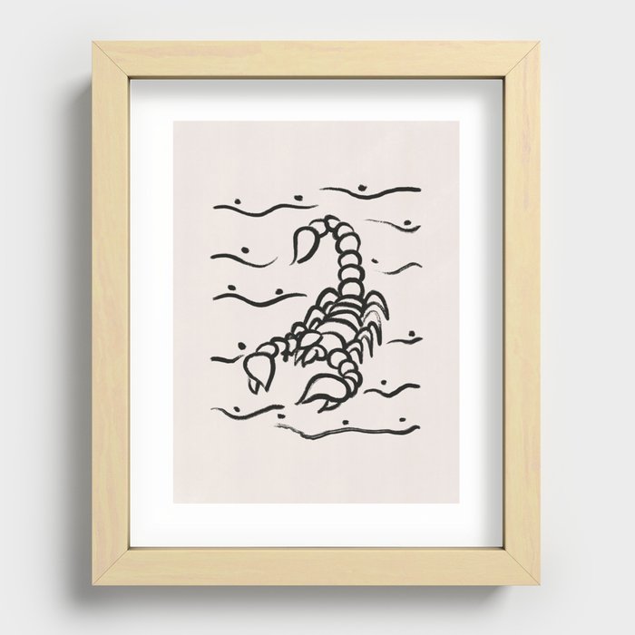 Scorpio zodiac drawing Recessed Framed Print