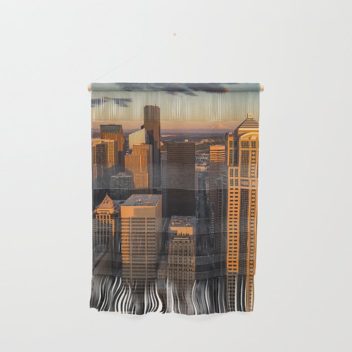 Downtown Seattle Sunset Wall Hanging