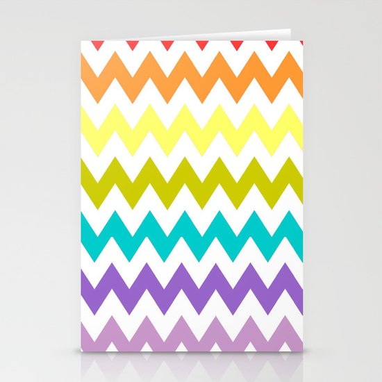 Rainbow Chevron Stationery Cards