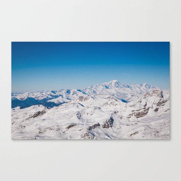 The view of Mont Blanc, Val Thorens, France. Canvas Print