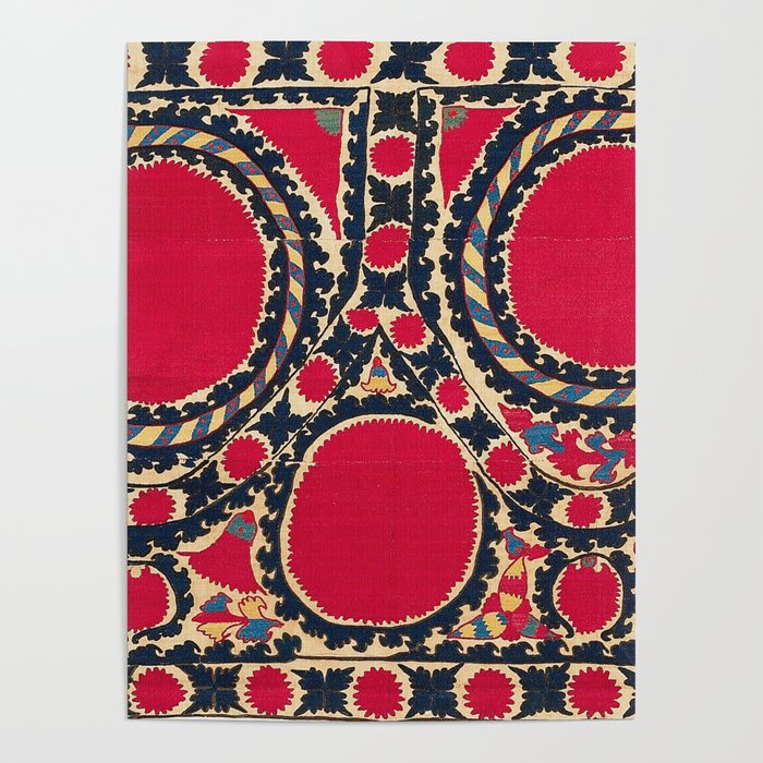 Tashkent Uzbekistan Central Asian Suzani Embroidery Print Poster
