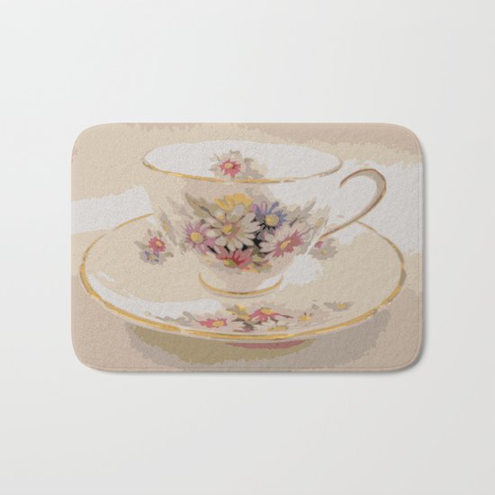 Tea | Daisy Vintage Teacup | Nadia Bonello Bath Mat