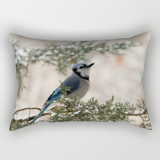 Look to the Sky (Blue Jay) Rectangular Pillow