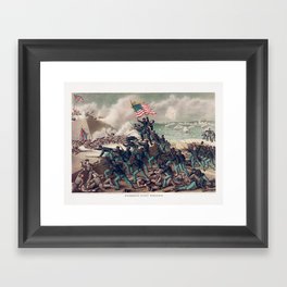 Storming Fort Wagner - 54th Massachusetts - Civil War  Framed Art Print