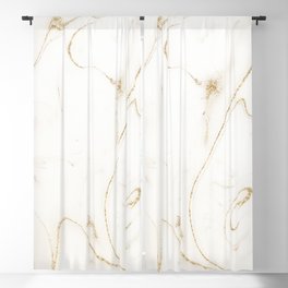 Elegant gold and white marble image Blackout Curtain