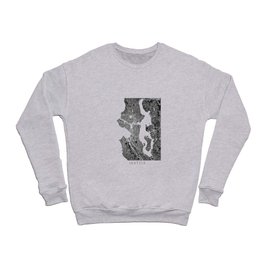 Seattle Black And White Map Crewneck Sweatshirt