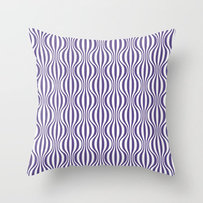 Ultra Violet Wavy Pattern Throw Pillow