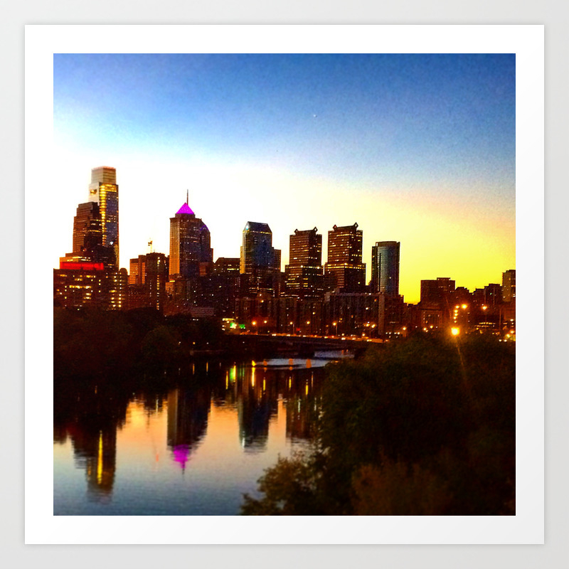 Philly Skyline Art Print By Rachelfrank22 Society6