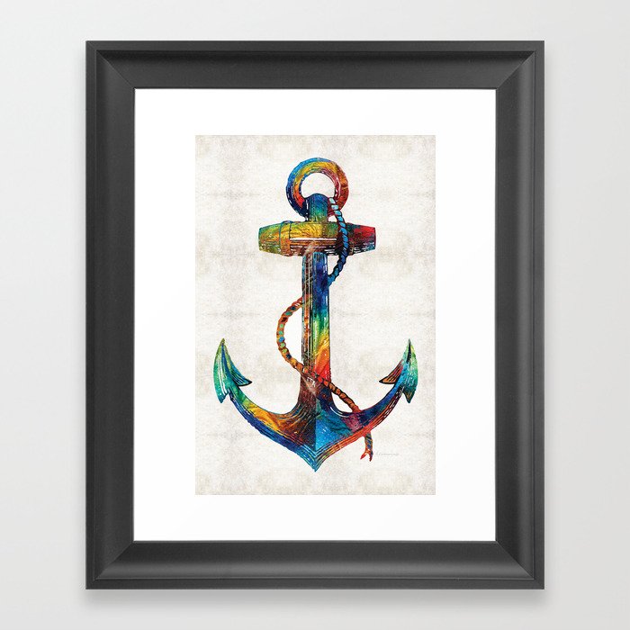 Nautical Anchor Art - Anchors Aweigh - By Sharon Cummings Framed Art Print