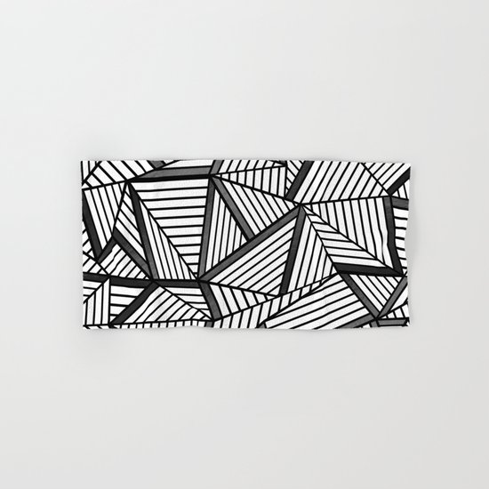 Ab Lines 2 Black and White Hand & Bath Towel