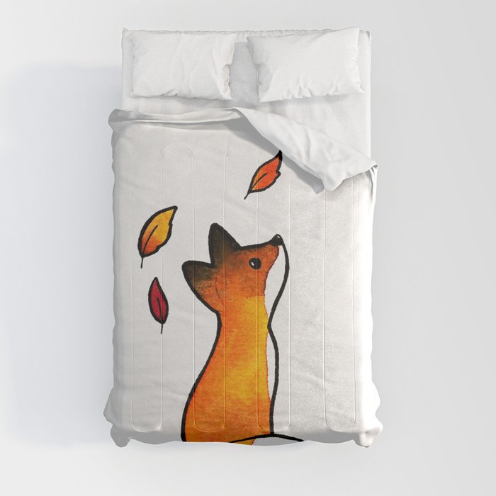 The Fox in The Leaves Comforter