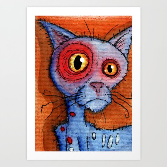 zombie cat Art Print