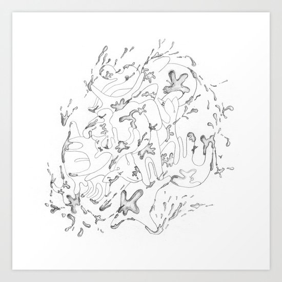 Liquid Animals Art Print
