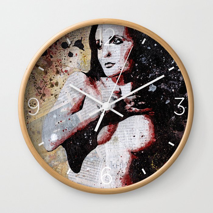 Safran Troublant (Nude woman graffiti erotic painting) Wall Clock