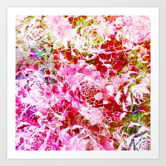 abstract succulent in pink Art Print