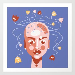Grow yourself - bold colors, and simple shapes futuristic portrait Art Print Art Print