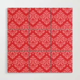 Victorian Gothic Pattern 526 Red and Pink Wood Wall Art