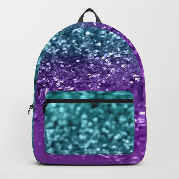 Purple Teal MERMAID Girls Glitter #1 #shiny #decor #art #society6 Backpack
