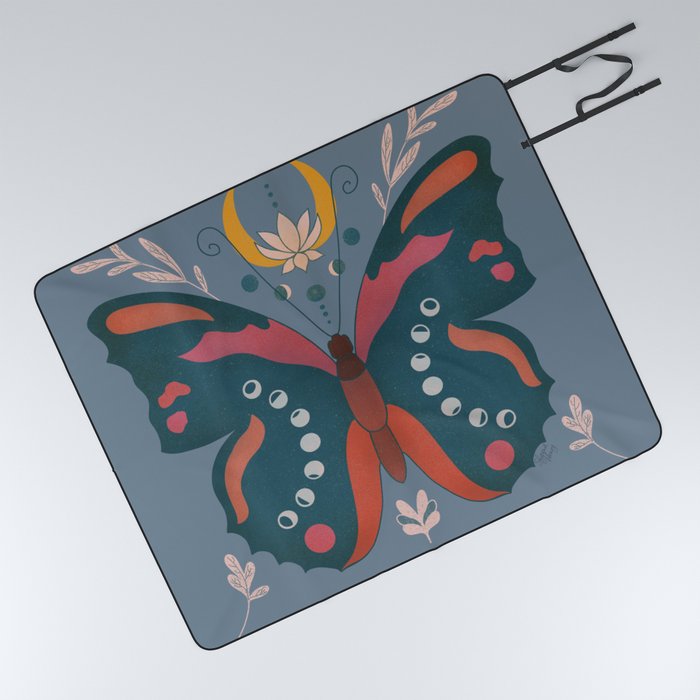 Boho Celestial Butterfly Illustration 1.0 Picnic Blanket