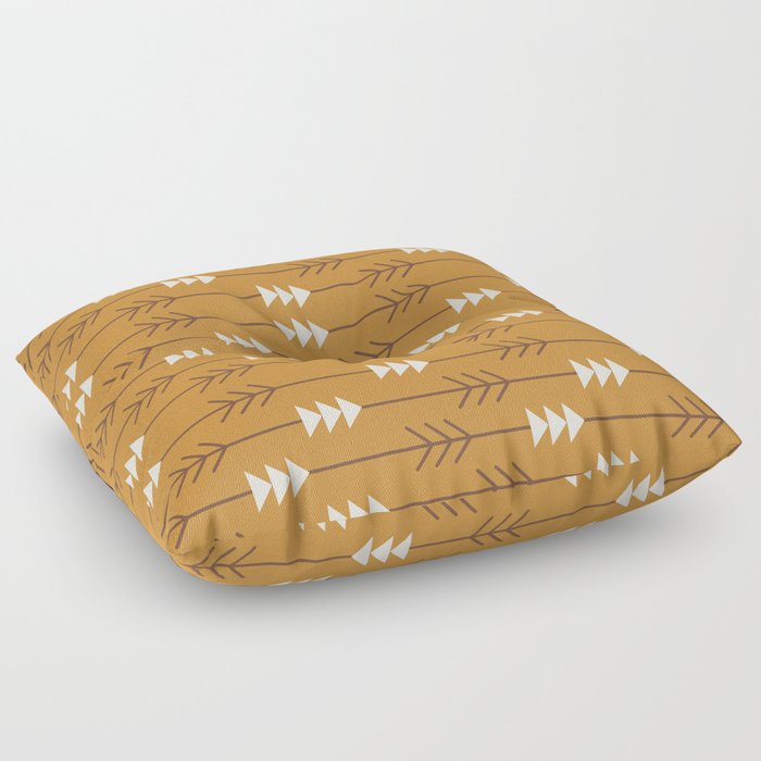 Boho Arrows Gold Floor Pillow