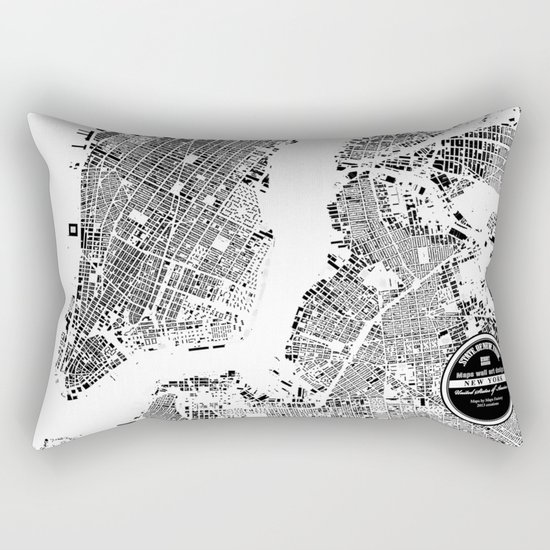 New York Map Rectangular Pillow