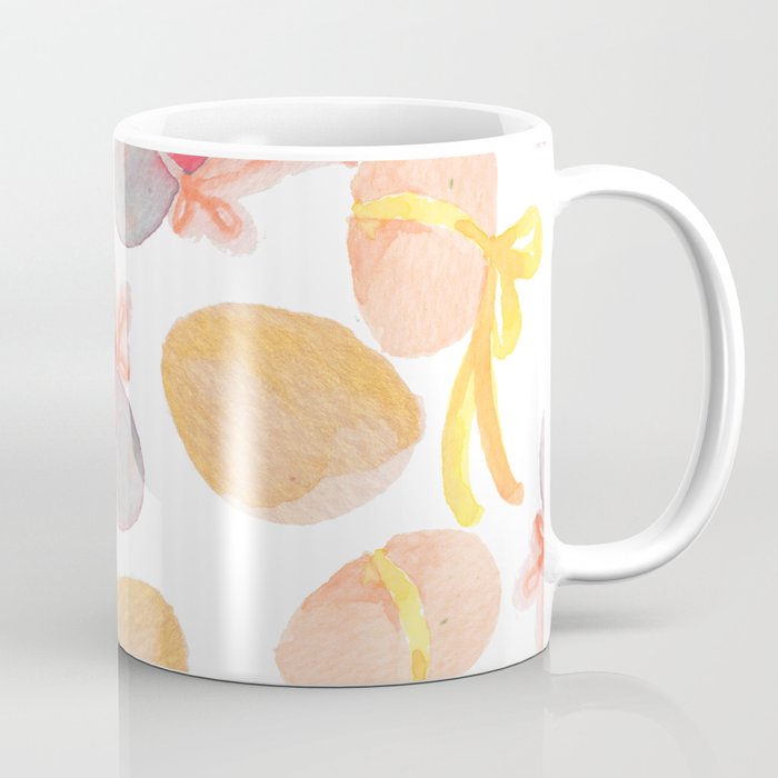 Modern Pink Lilac Lavender Yellow Watercolor Easter Eggs Coffee Mug