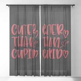 Cuter Than Cupid Valentine's Day Sheer Curtain