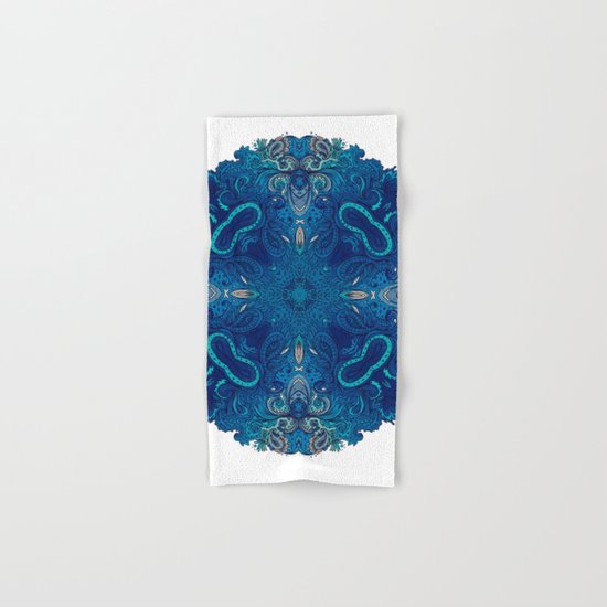 Blue Cobalt Indian Mandala Hand & Bath Towel