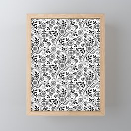 Black Eastern Floral Pattern  Framed Mini Art Print