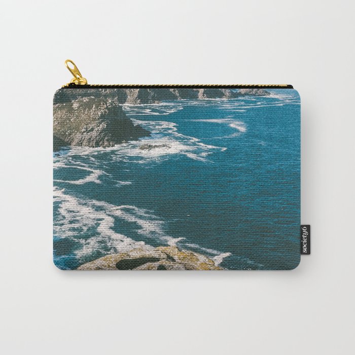 Spain Photography - Blue Ocean Waves By The Coast Carry-All Pouch