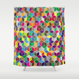 Background from cubes. Vintage illustration Shower Curtain