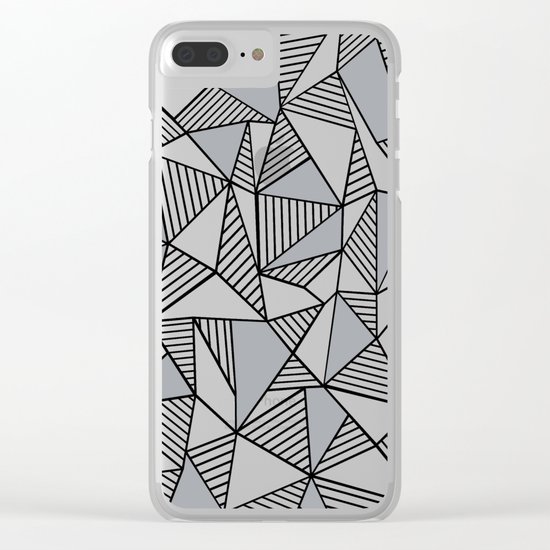 Abstract Lines With Grey Blocks Clear iPhone Case