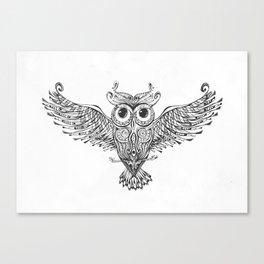 Owl Trace B&W Canvas Print