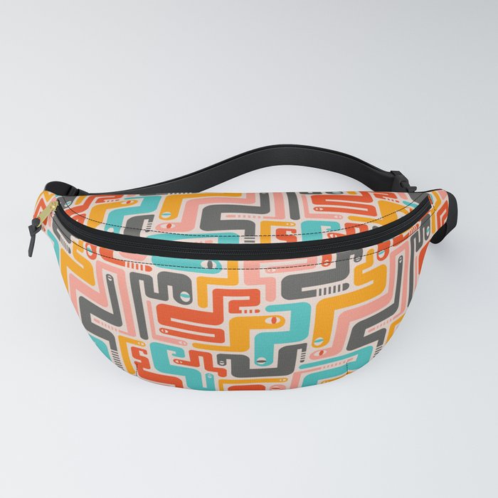 RETRO RATTLERS Mid-Century Rattlesnakes in Mod Colours Fanny Pack