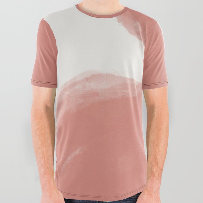 Terra Cotta Pink Shapes All Over Graphic Tee