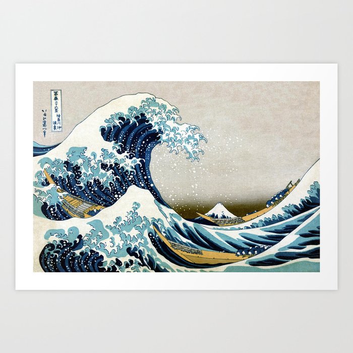 The great wave, famous Japanese artwork Art Print