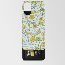 dolphin love flower power // retro surf art by surfy birdy Android Card Case
