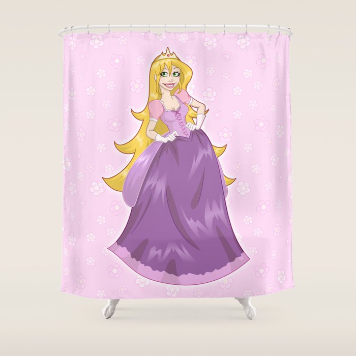Princess Long Hair In Pink Dress Shower Curtain By Lironpeer