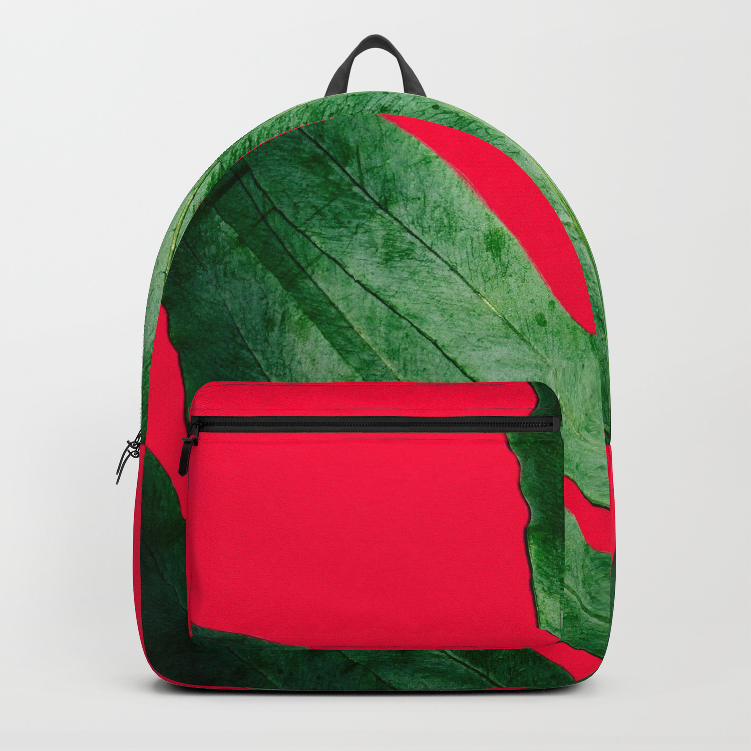 bright red backpack