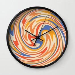70s Retro Swirl Color Abstract 2 Wall Clock