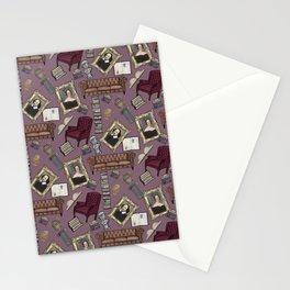 Dark Academia - In the Study, in mauve Stationery Card