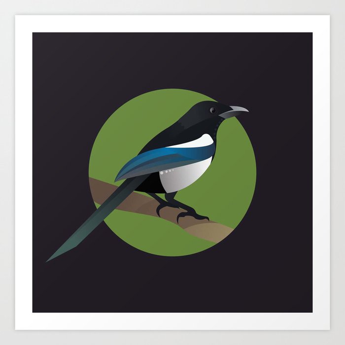 M is for Magpie Art Print