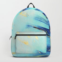 Glory of the Snow Backpack | Painting, Gold, Oil, Royalblue, Flower, Gloryofthesnow, Wildflower, Impressionist, Abstract, Blue 