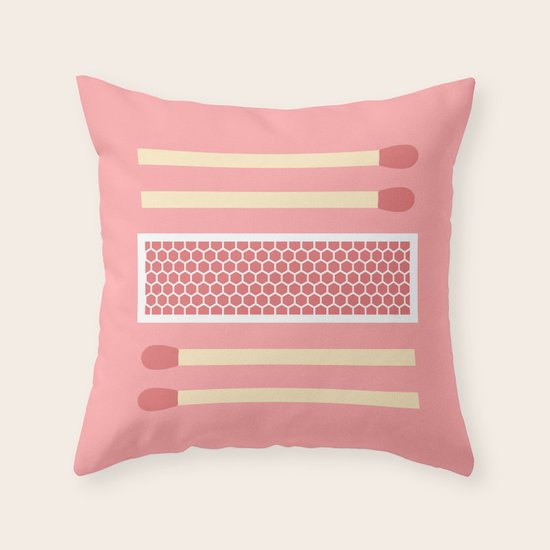 #75 Matches Throw Pillow
