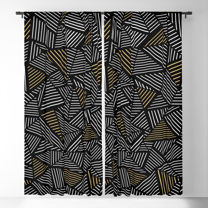 Ab Linear with Gold Repeat Blackout Curtain